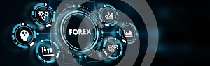 FOREX TRADING, new business concept.  Business, Technology, Internet and network concept.3d illustration