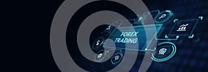 FOREX TRADING, new business concept.  Business, Technology, Internet and network concept.3d illustration