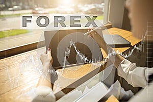 Forex trading, Online investment. Business, internet and technology concept.