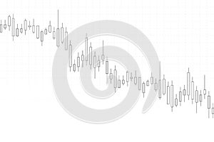 Forex trading promo page with financial chart and moving average line vector illustration