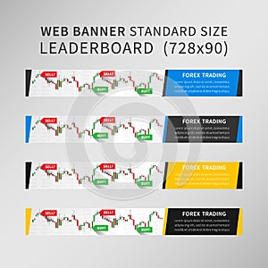 Forex Trading vector web banner set