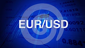 Forex trading visuals depicting EUR USD exchange rates