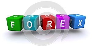 Forex word block on white