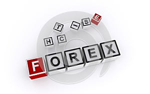 forex word block on white