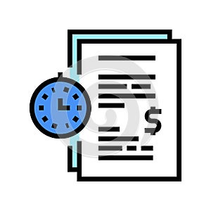 forfeit for time late agreement color icon vector illustration photo