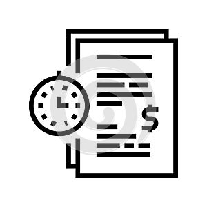 forfeit for time late agreement line icon vector illustration photo
