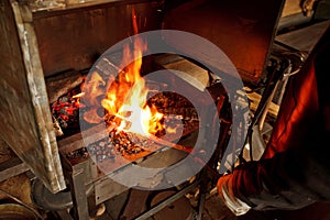 Forge fire Forge fire used for creating iron tools.