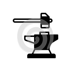 Black solid icon for Forge, anvil and stithy