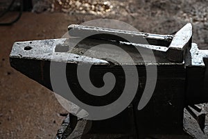 Forge, production workshop. Blacksmith tools and hot metal.