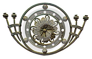 Forged flower decorative element gates Hammered gates.