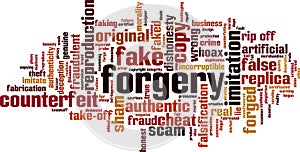 Forgery word cloud photo