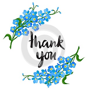Forget me not flower thank you card photo