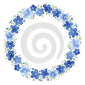 Forget-me-not watercolor flowers frame