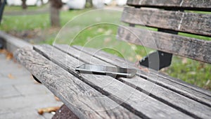 forget smartphone on a park bench, lost smart phone