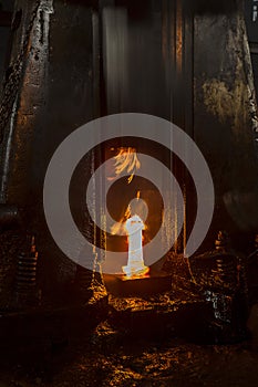 Drop forged hammer in forging process