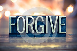 Forgive Concept Metal Letterpress Type