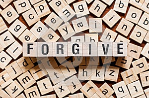 Forgive word concept