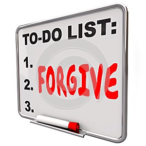 Forgive Word Written To Do List Board Grace Absolve Excuse Forge