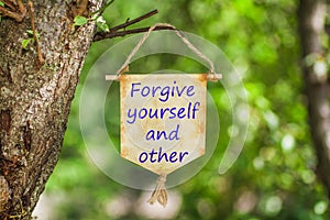 Forgive yourself and other on Paper Scroll