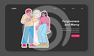 Forgiveness and Mercy concept. Vector illustration.