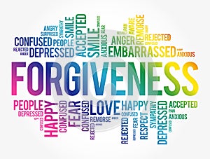 Forgiveness word cloud collage