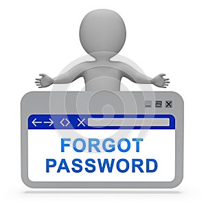 Forgot Password Webpage Shows Login Authentication Invalid - 3d Illustration photo