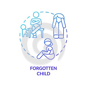 Forgotten child blue gradient concept icon