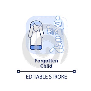 Forgotten child light blue concept icon