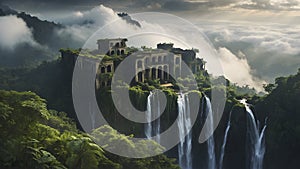 A forgotten city in the clouds.