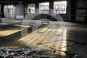 Forgotten derelict factory with Dust