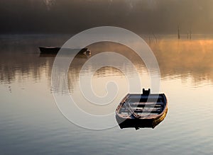 A forgotten fishing boat in the tributary of the Danube