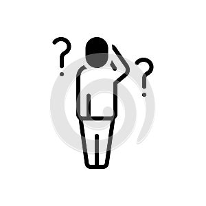 Black solid icon for Forgotten, unremembered and mind out