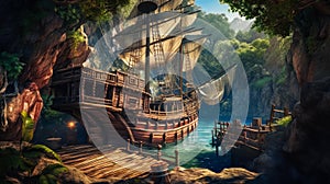 Forgotten Pirate Ship in Generative AI Art