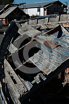 Forgotten ship in port