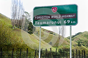 Forgotten World Highway Sign - New Zealand