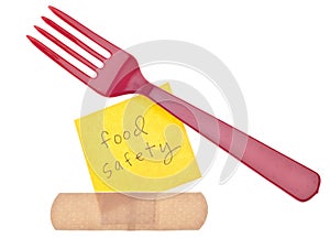 Fork with Bandage Food Safety Concept