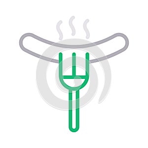 Fork colour line vector icon