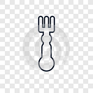 Fork concept vector linear icon isolated on transparent background, Fork concept transparency logo in outline style