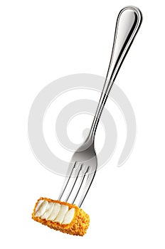 Fork with cut fish stick