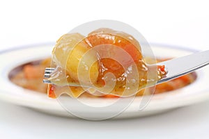 Fork filled with Thai vegetables