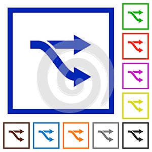 Fork flat framed icons