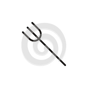 Fork, garden, pitchfork vector icon. Element of design tool for mobile concept and web apps vector. Thin line icon for website