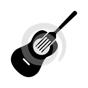 Fork with guitar logo for restaurant icon. Bar Cafe Vector illustration