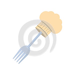 fork hat chef cook utensil