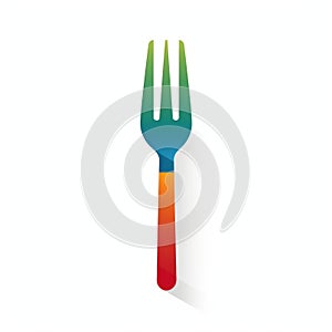Colorful Multi Color Fork Vector Illustration In Roni Horn Style