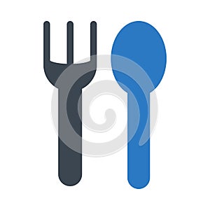 Fork vector glyph color  icon