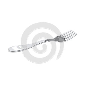 Fork, kitchen equipment. Metal cutlery, utensil. Silverware