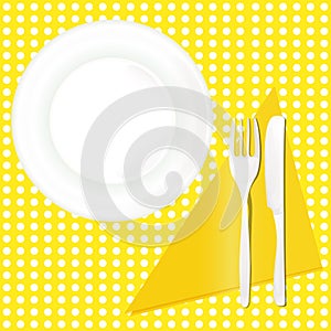 Fork knife dinner plate flat table pattern