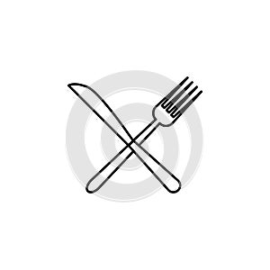 fork and knife icon. Element of otel and motels for mobile concept and web apps. Thin line icon for website design and development