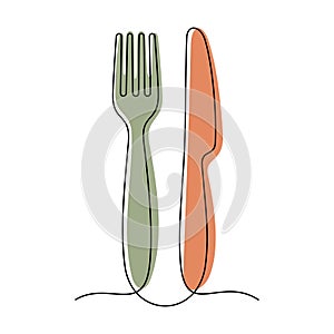 Fork and knife utensils vector illustration